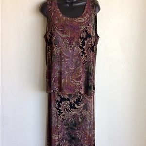 Marisol Skirts - Skirt Set Black and Purple Print Size XL Marisol Skirts - Skirt Set Black and Purple Print Size XL